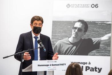 Nice - Hommage à Samuel Paty au collège Henri Matisse à Nice Nice - Hommage à Samuel Paty au collège Henri Matisse à Nice
