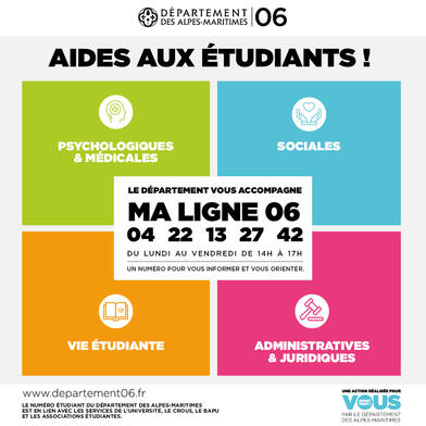 Ouverture de MA LIGNE 06, la plateforme téléphonique dédiée aux étudiants des Alpes-Maritimes ! Ouverture de MA LIGNE 06, la plateforme téléphonique dédiée aux étudiants des Alpes-Maritimes !
